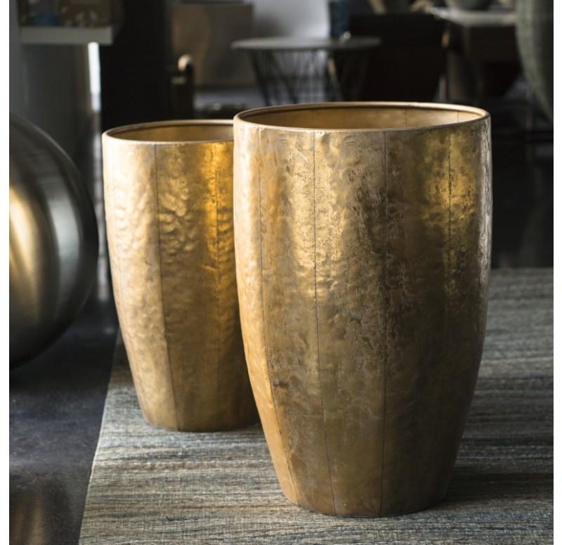 Gold Leaf Design Group Hammered Suza Planter - Set/ 2