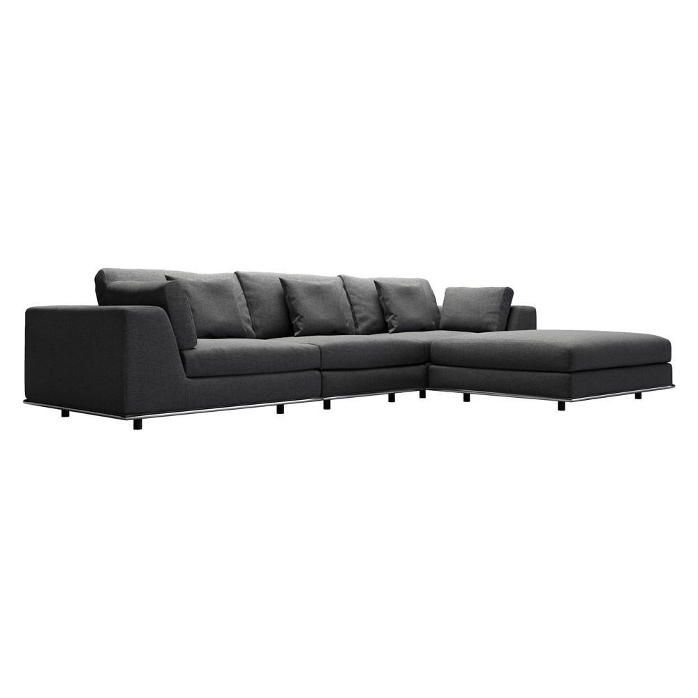 Modloft Perry Three Seat Sofa w Ottoman