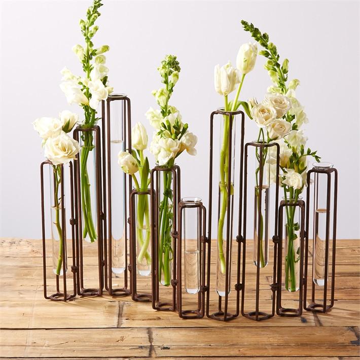 Tozai Home Rust Hinged Flower Vases