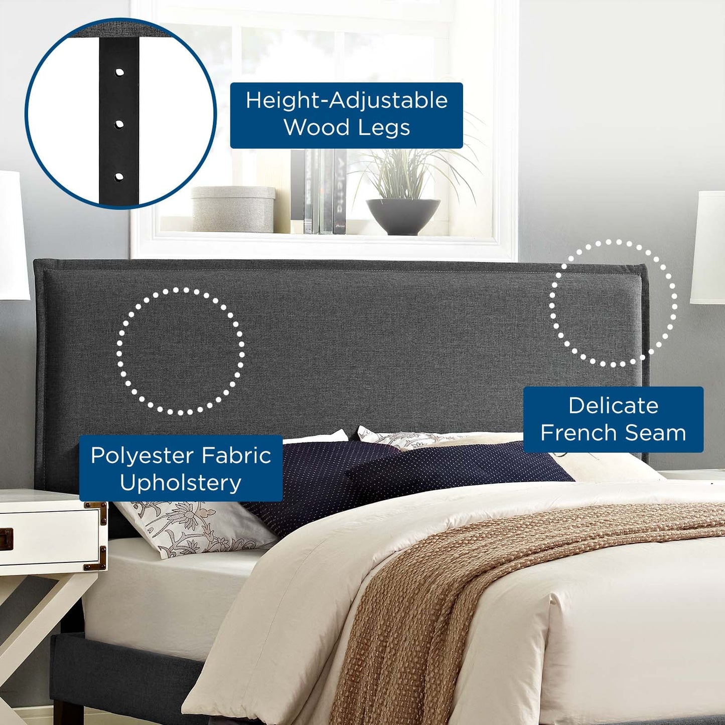 Camille Full Upholstered Fabric Headboard By Modway - MOD-5406 | Headboards - 5