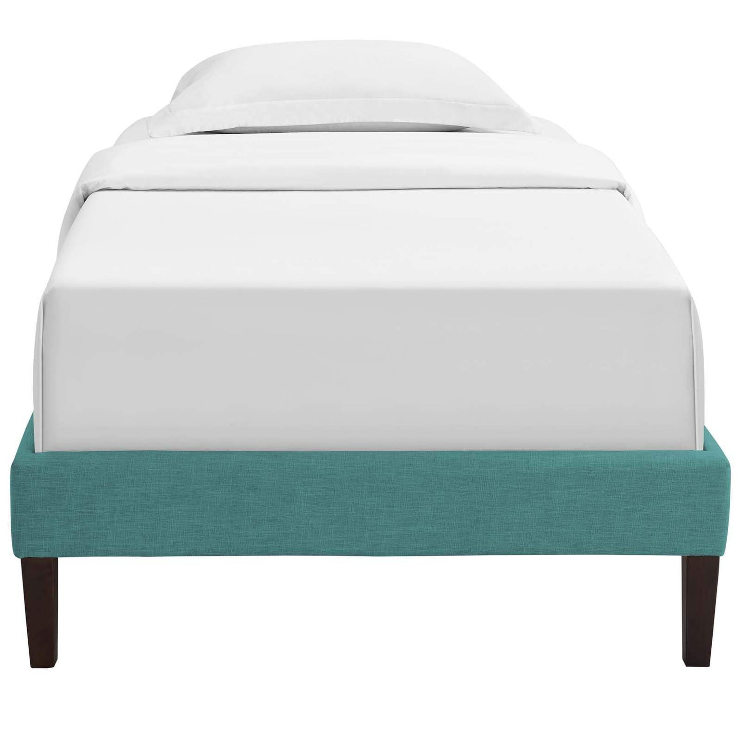Modway Tessie Twin Fabric Bed Frame with Squared Tapered Legs Teal