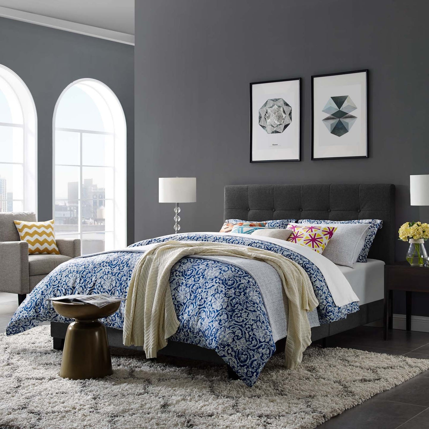Modway Amira Full Upholstered Fabric Bed