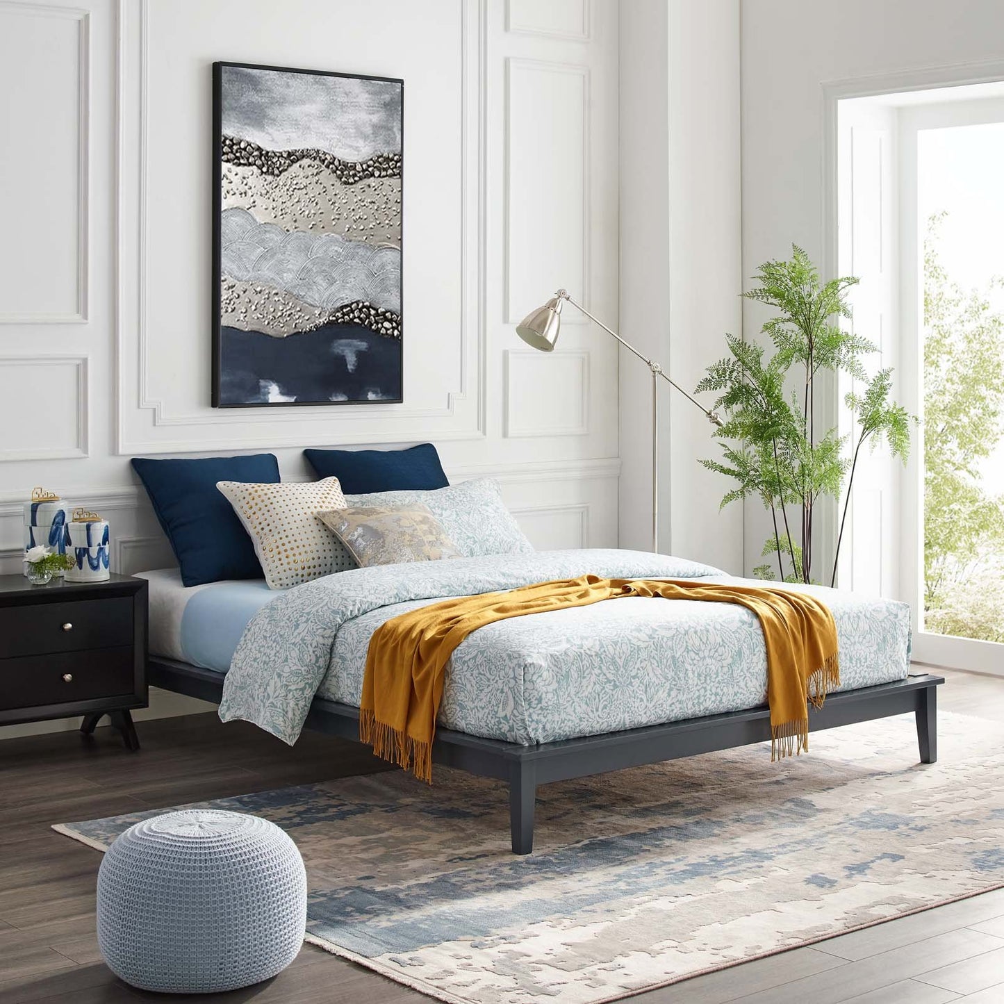 Modway Lodge King Wood Platform Bed Frame