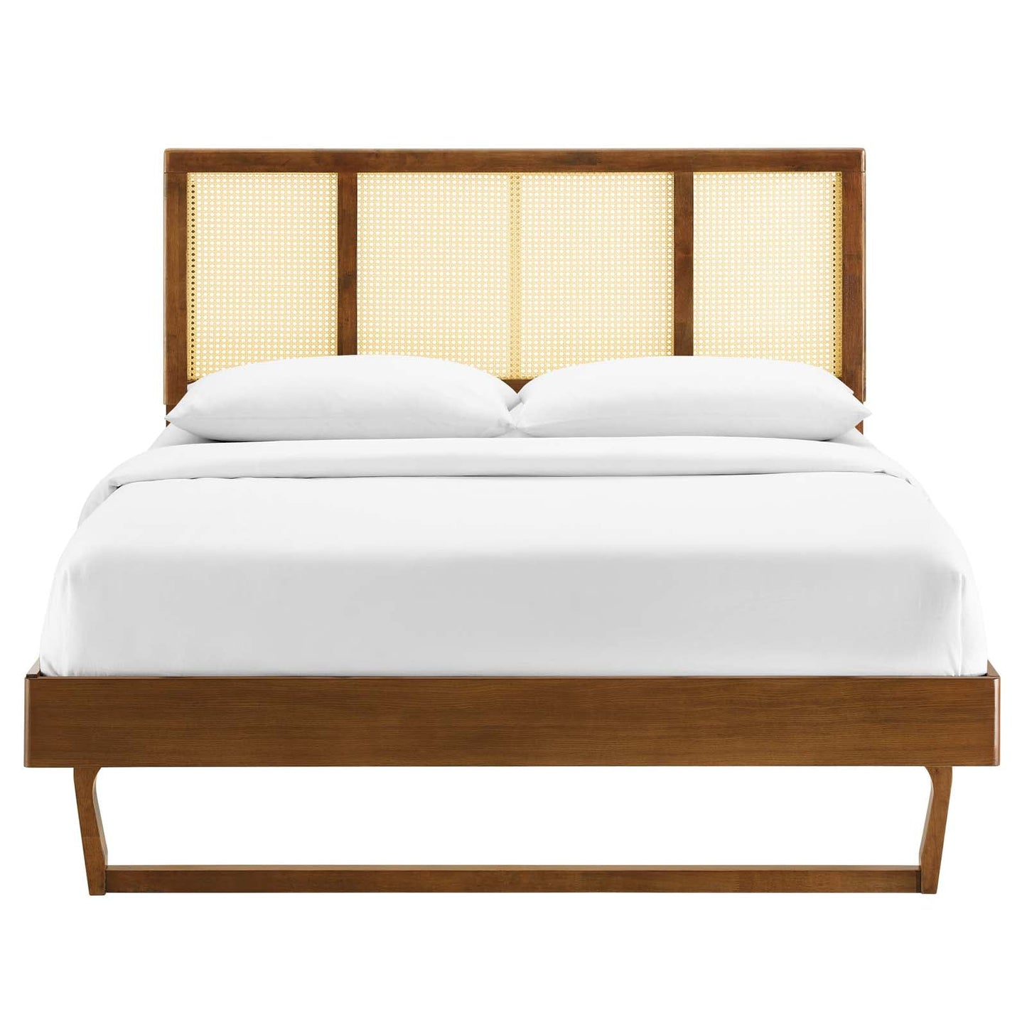 Modway Kelsea Cane and Wood Queen Platform Bed With Angular Legs | Beds | Modishstore-11