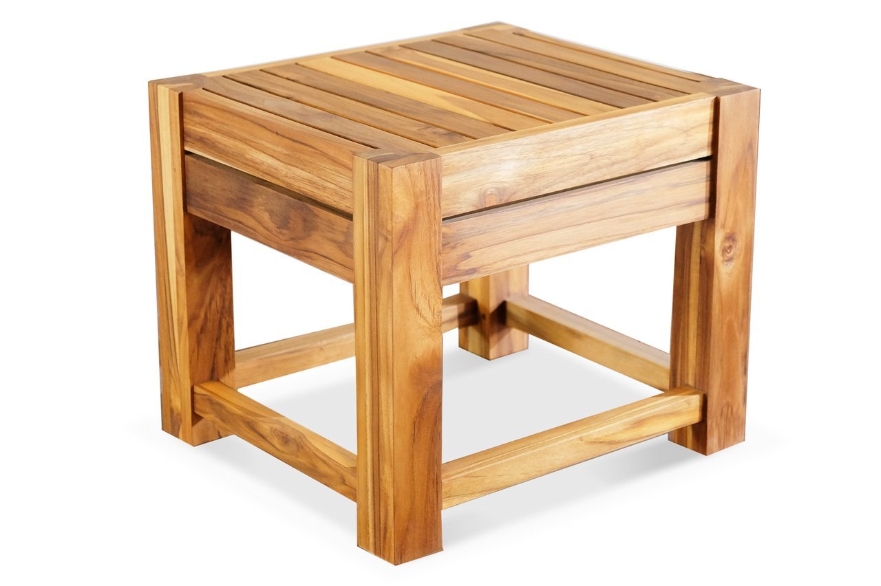 Masaya Tola Teak Shower Stool
