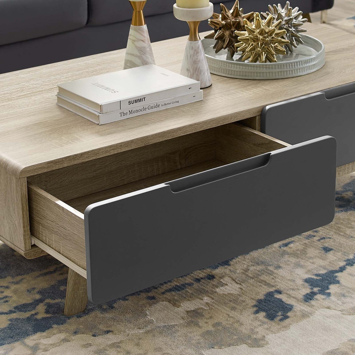 Modway Origin 47" Coffee Table Natural Gray/Walnut White | Coffee Tables | Modishstore-11