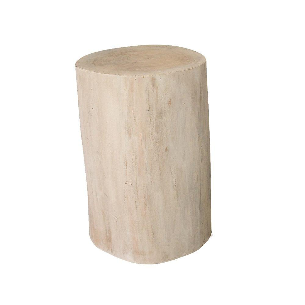 Padma's Plantation Natural Tree Stump Side Table - 19" - White