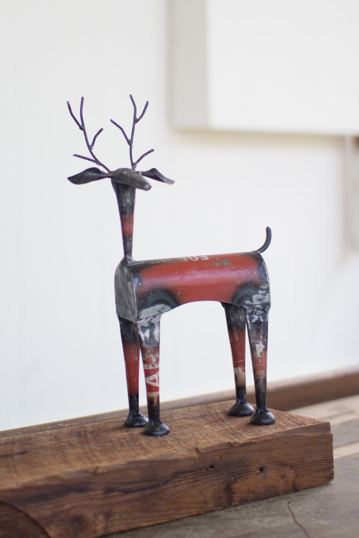Kalalou Recycled Metal Red Deer - Set of 2