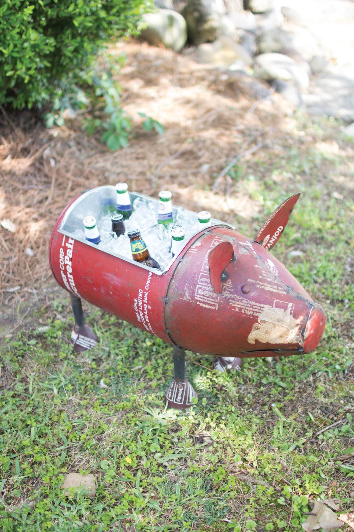 Kalalou Recycled Iron Pig Cooler