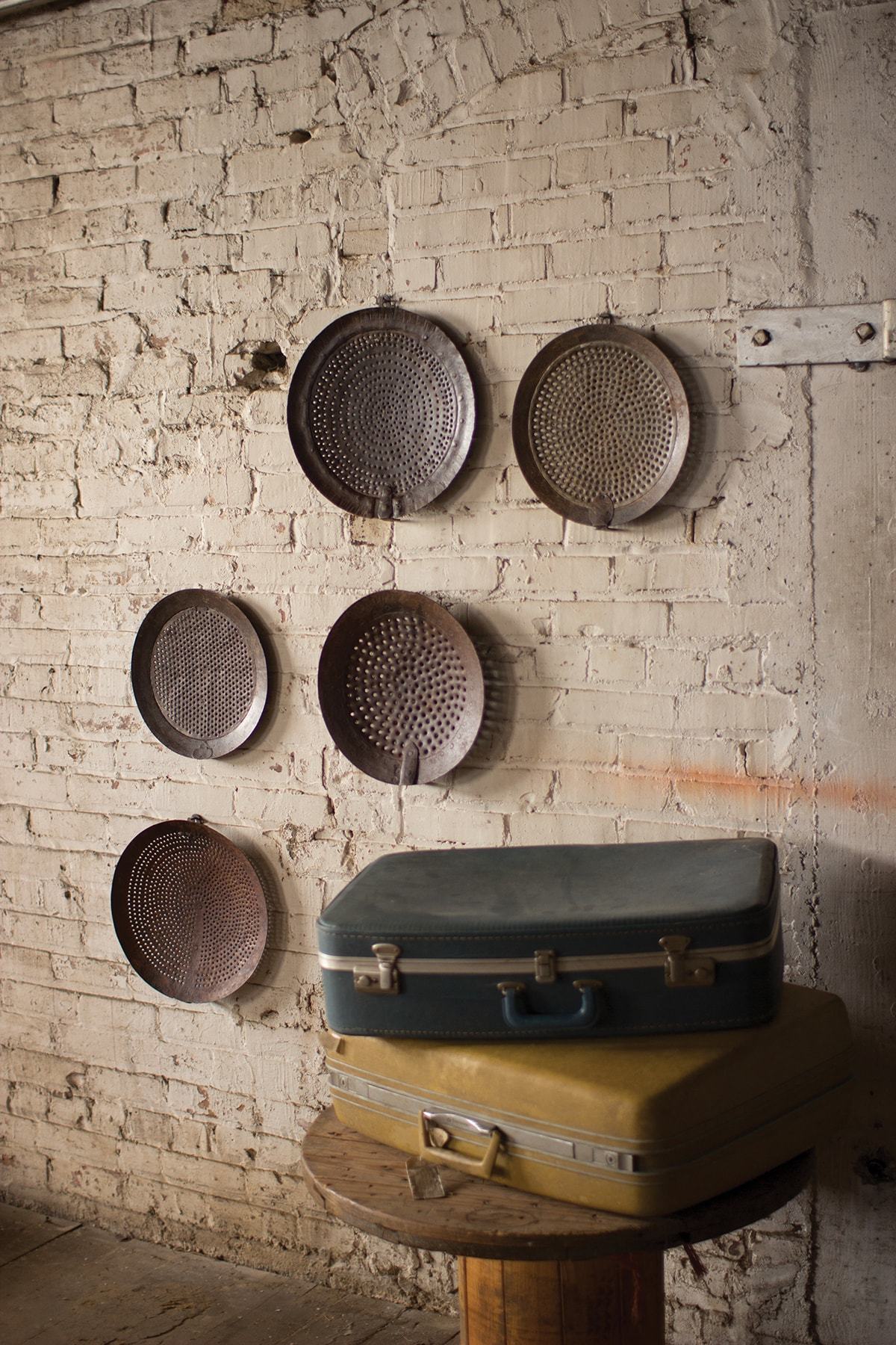 Kalalou Set Of 5 Assorted Iron Strainer Wall Hangings