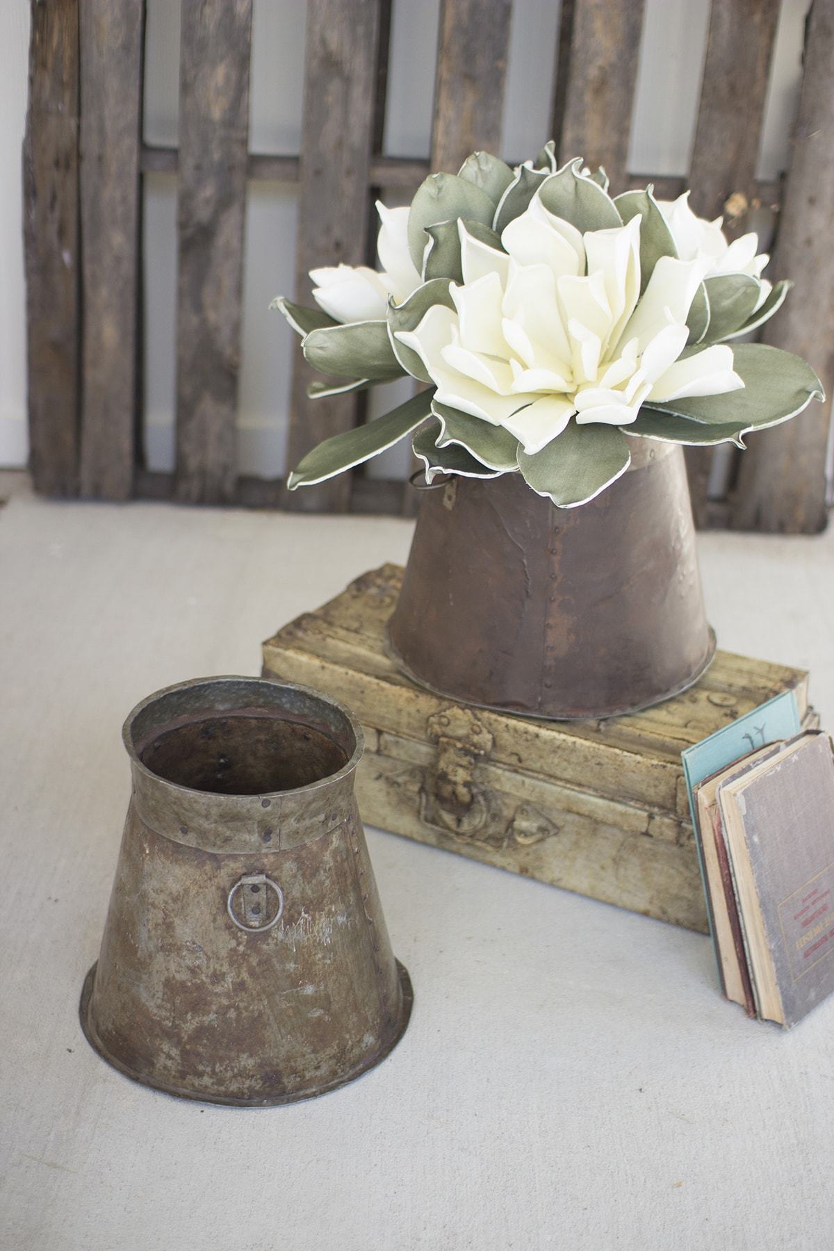 Kalalou Set Of 2 Repurposed Metal Containers - Assorted