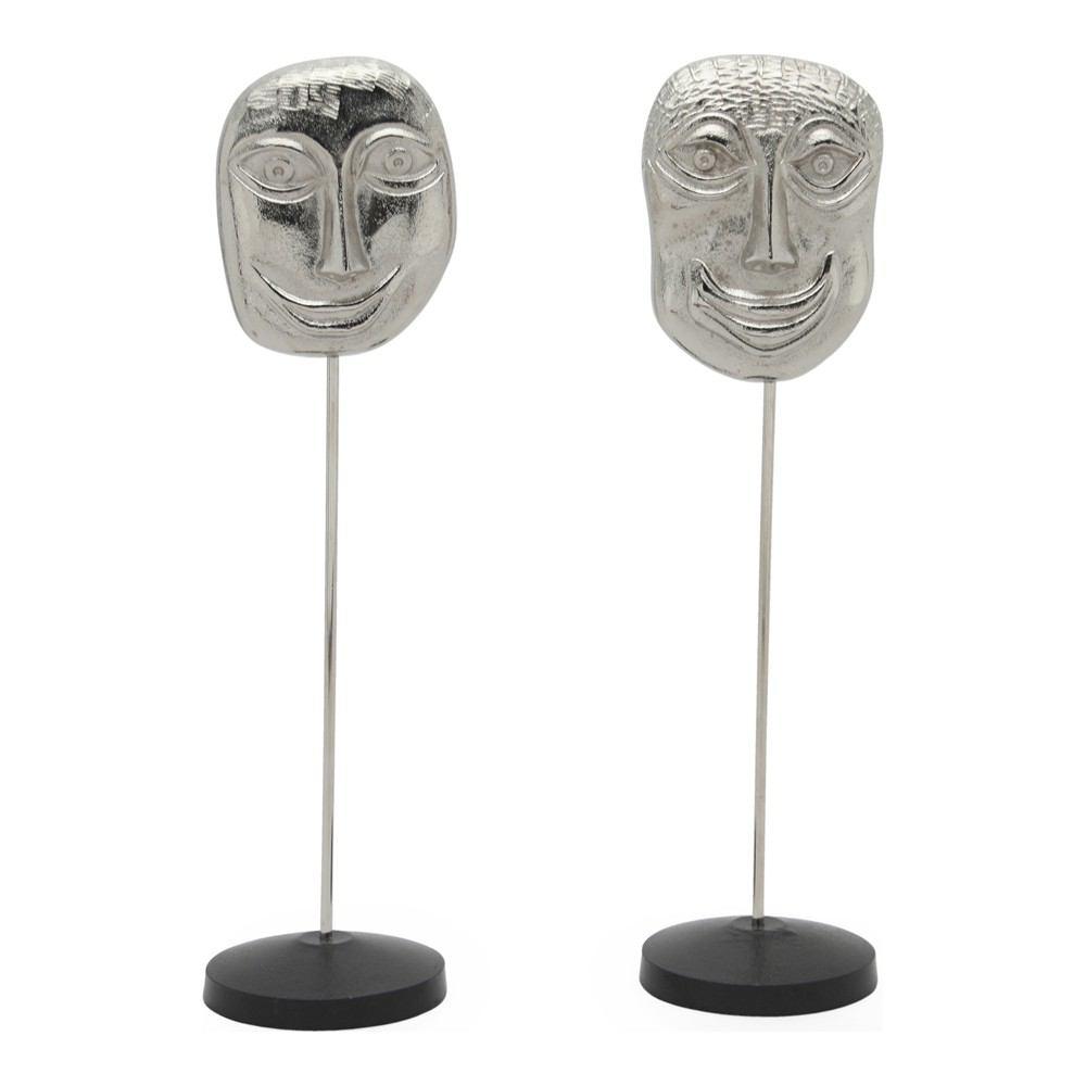 Moe's Home Collection Primitive Masks Nickel Set Of 2
