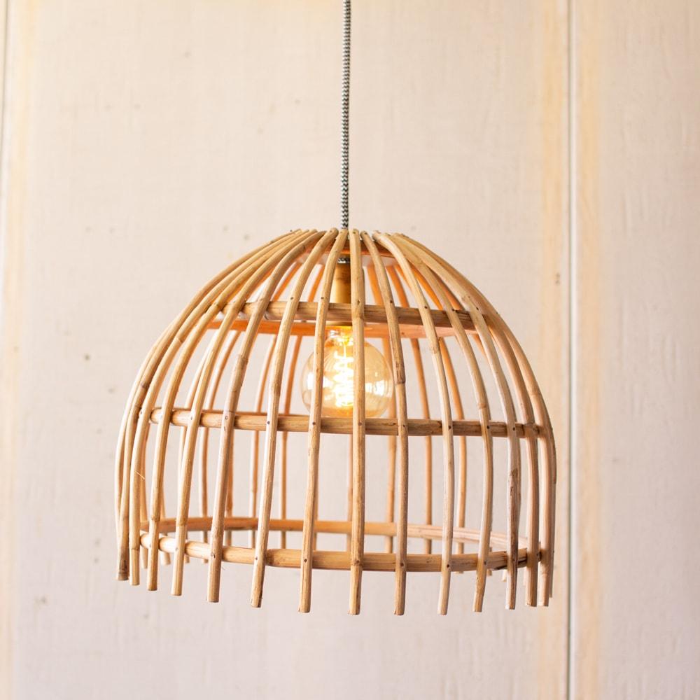 Kalalou Dome Bamboo Pendant Light