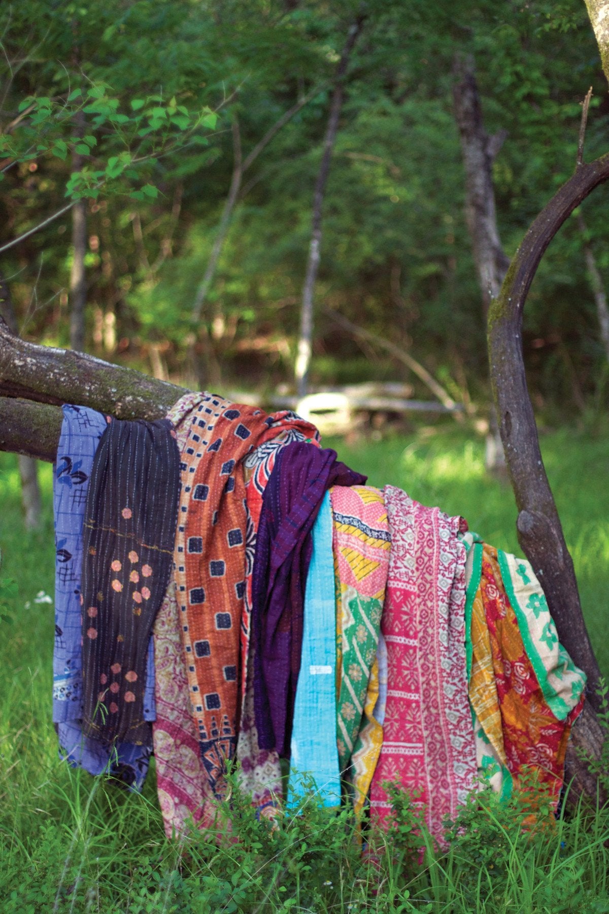 Kalalou Cotton Kantha Throw