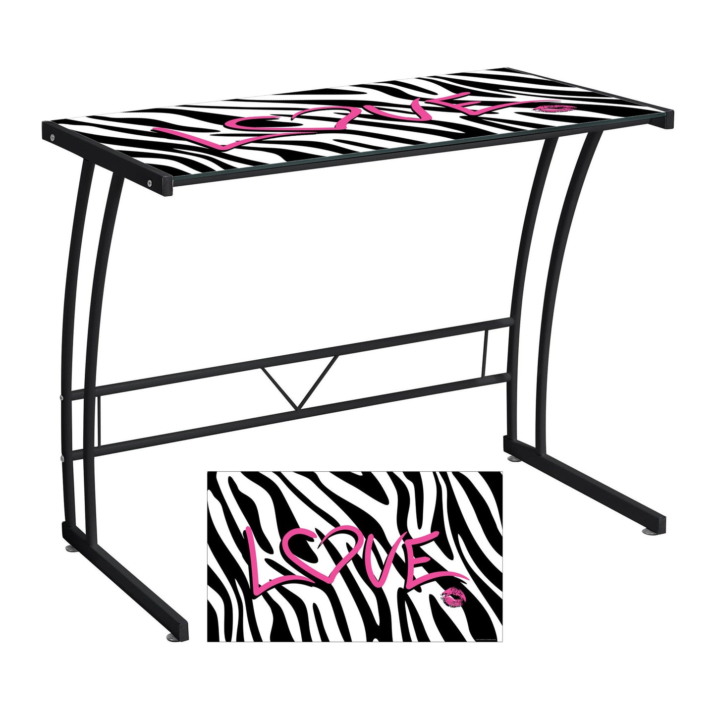 LumiSource Zebra Love Graphic Top Sigma Desk