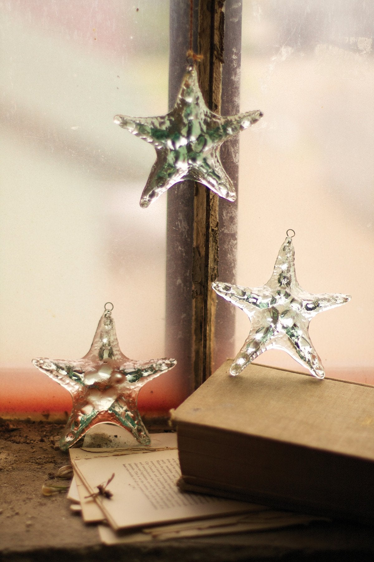 Kalalou Glass Starfish Ornament (Min 4)