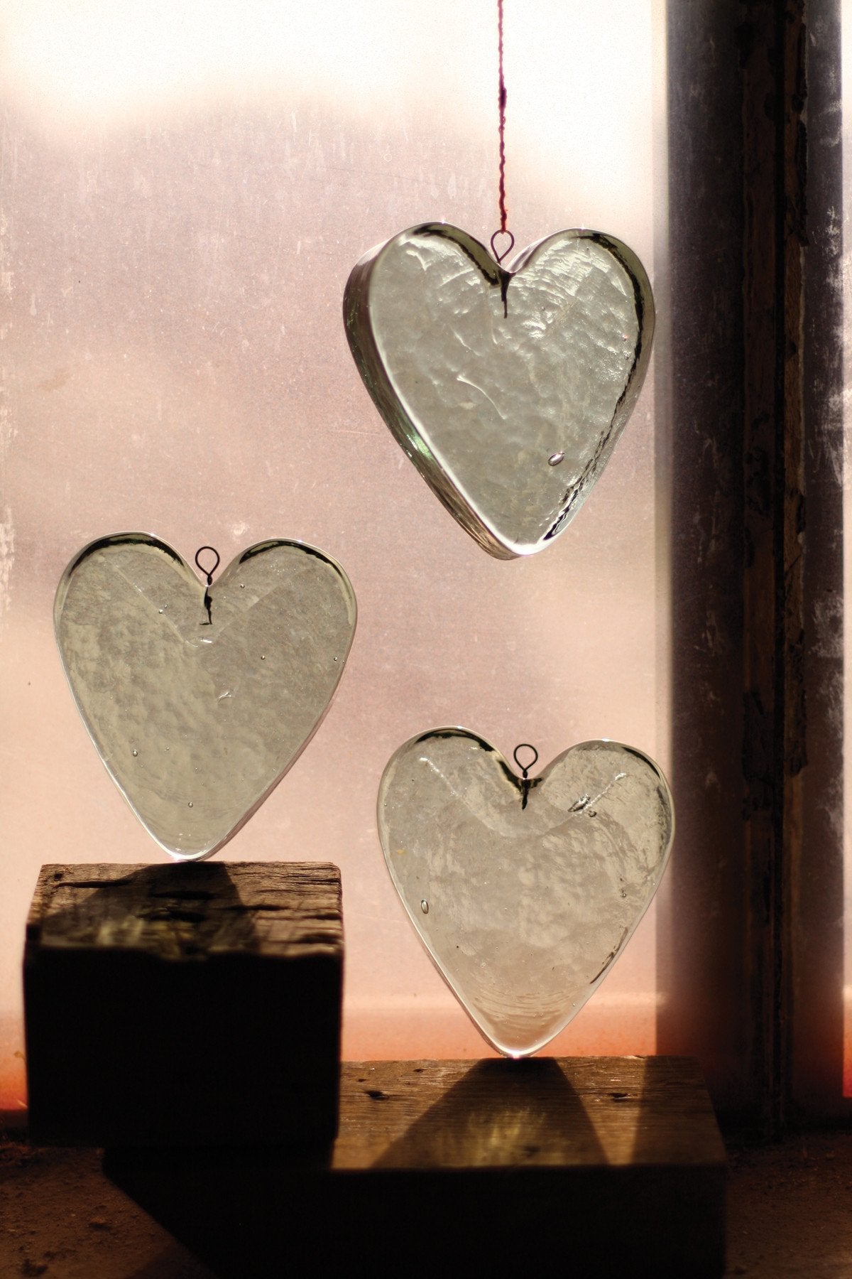 Kalalou Glass Heart Ornament (Min 4)