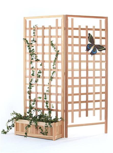 All Things Cedar 3pc. Planter Set w/ Trellis Screen
