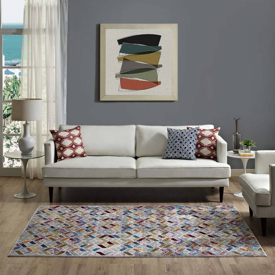 Modway Laleh Geometric Mosaic 4x6 Area Rug | Rugs | Modishstore-7