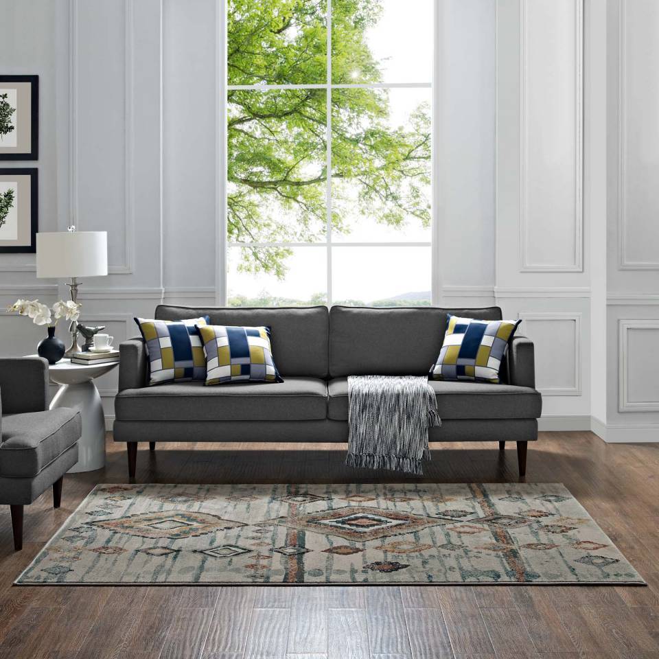 Modway Jenica Distressed Moroccan Tribal Abstract Diamond 8x10 Area Rug | Rugs |
