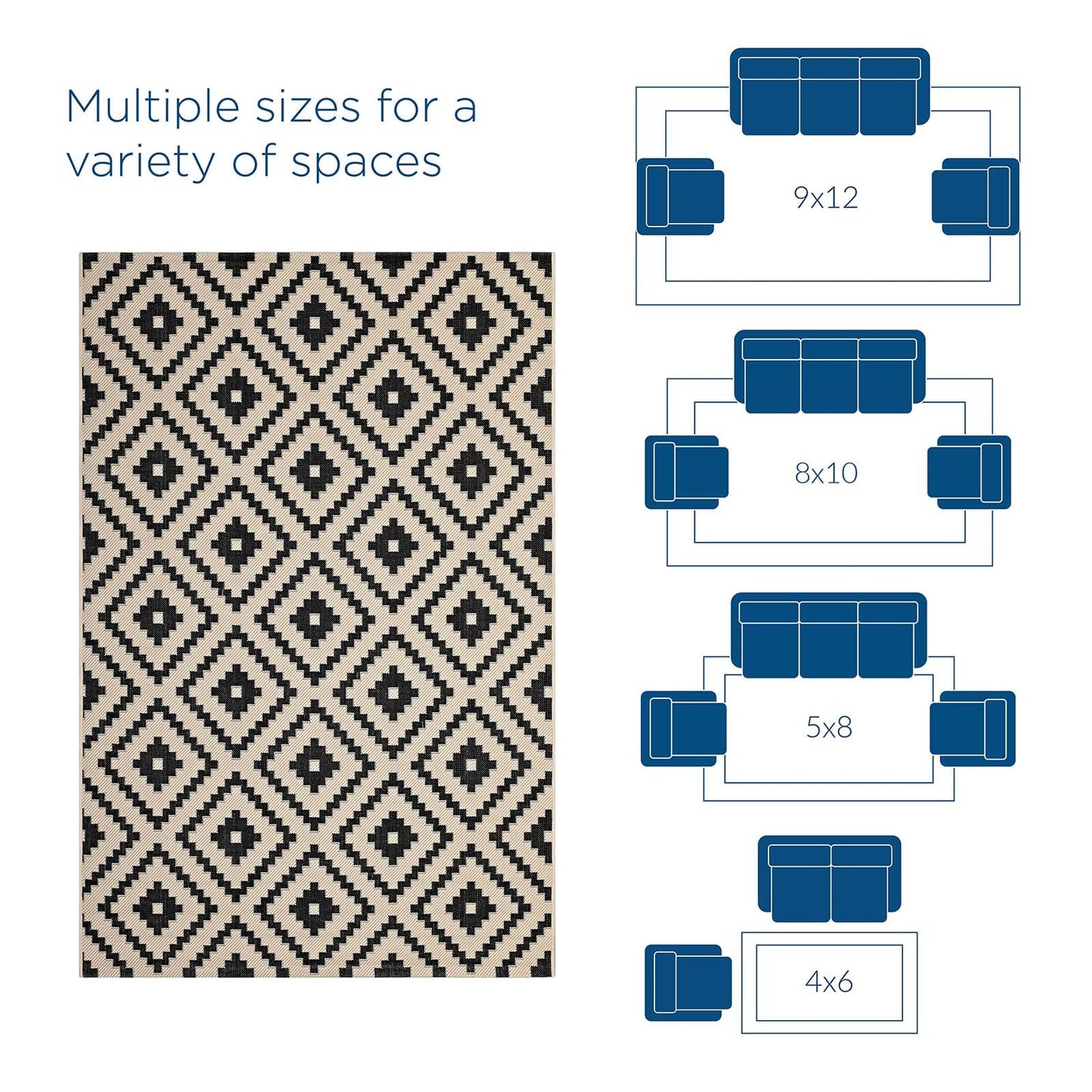 Perplex Geometric Diamond Trellis 9x12 Indoor and Outdoor Area Rug By Modway | Rugs | Modishstore-5
