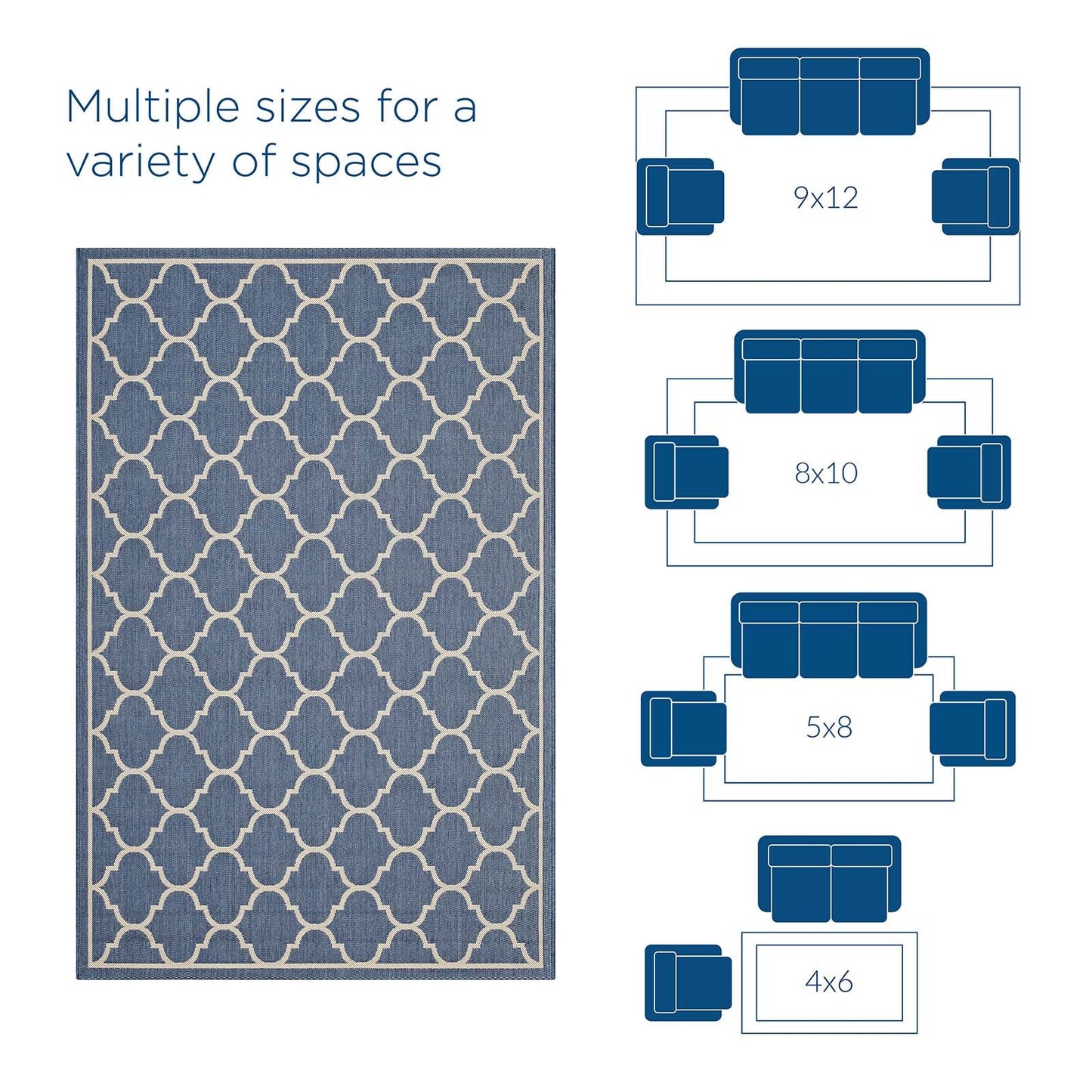 Avena Moroccan Quatrefoil Trellis 9x12 Indoor and Outdoor Area Rug By Modway | Rugs |