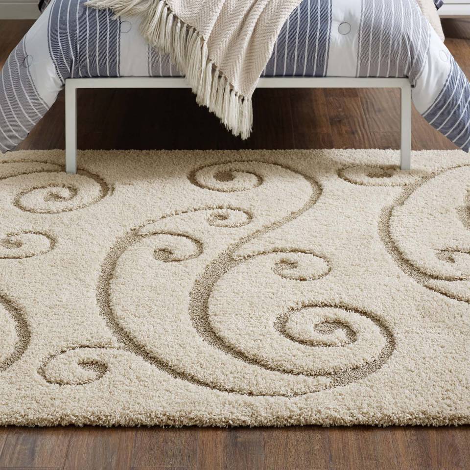 Modway Jubilant Sprout Scrolling Vine 8x10 Shag Area Rug | Rugs | Modishstore-7