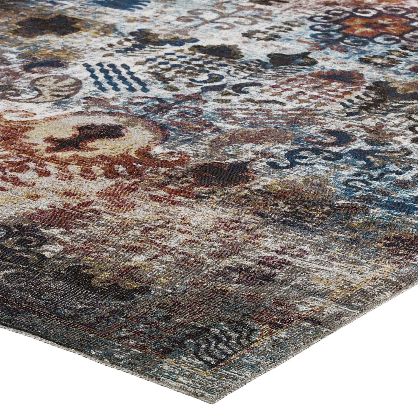 Modway Success Tahira Transitional Distressed Vintage Floral Moroccan Trellis 5x8 Area Rug | Rugs | Modishstore-3