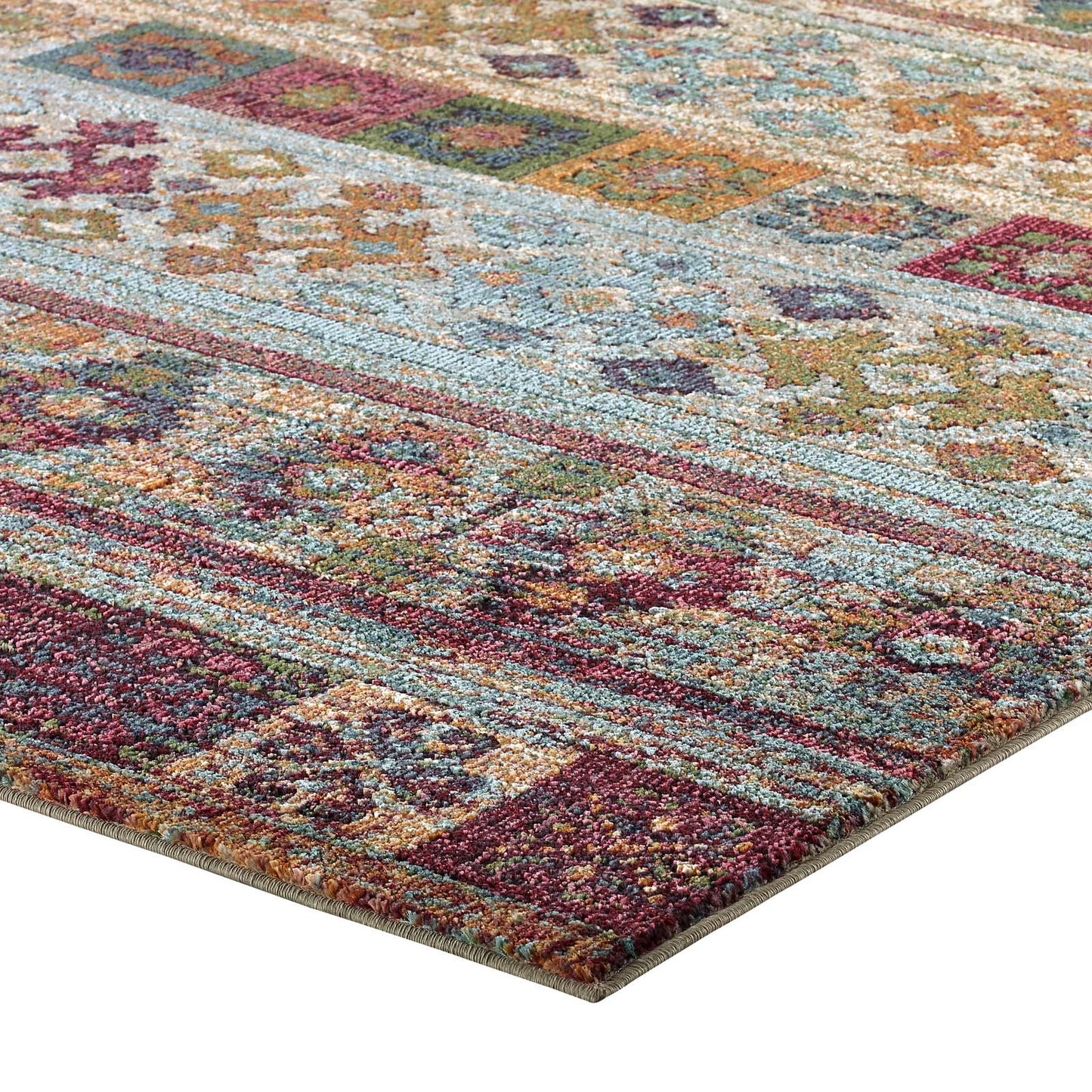 Modway Tribute Nala Distressed Vintage Floral Lattice 5x8 Area Rug | Rugs | Modishstore-3