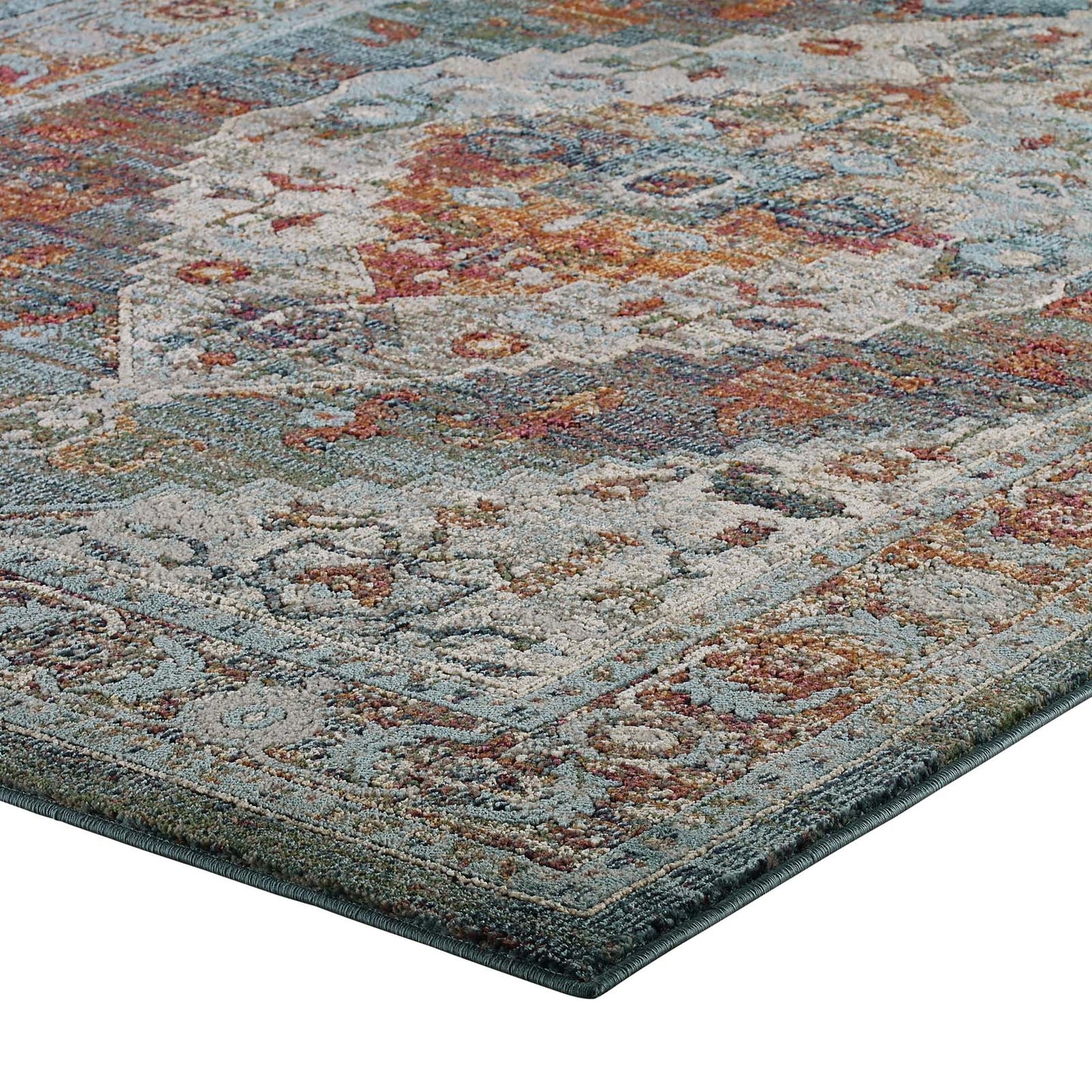 Modway Tribute Camellia Distressed Vintage Floral Persian Medallion 5x8 Area Rug | Rugs | Modishstore-3