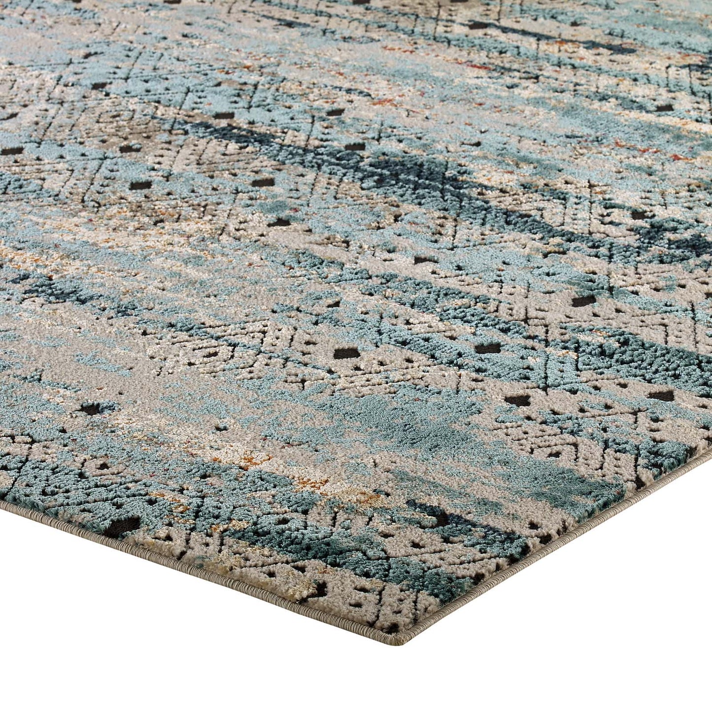 Modway Tribute Eisley Rustic Distressed Transitional Diamond Lattice 5x8 Area Rug | Rugs | Modishstore-3