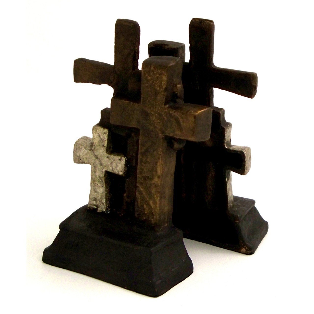Bey-Berk Cast Metal Cross Bookends