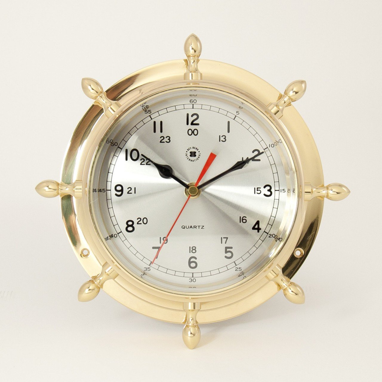 Bey-Berk Brass Ship's Wheel Clock