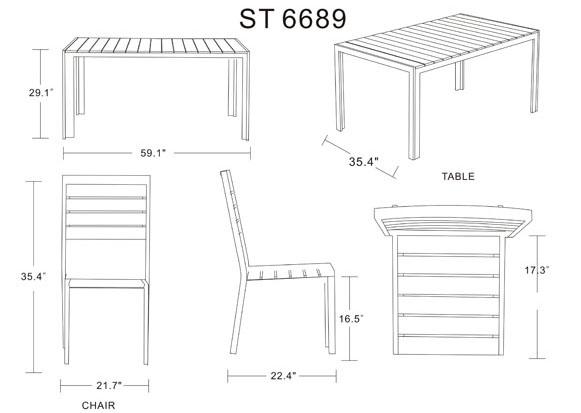Ceets Bow 6-Seat Outdoor Dining Set