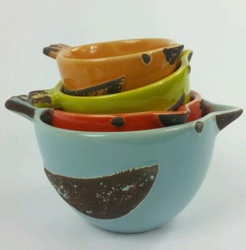 Kalalou Ceramic Bird Chef Prep Bowls - Set Of 8