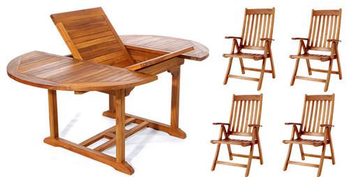 All Things Cedar 5pc. Oval Folding Arm Set
