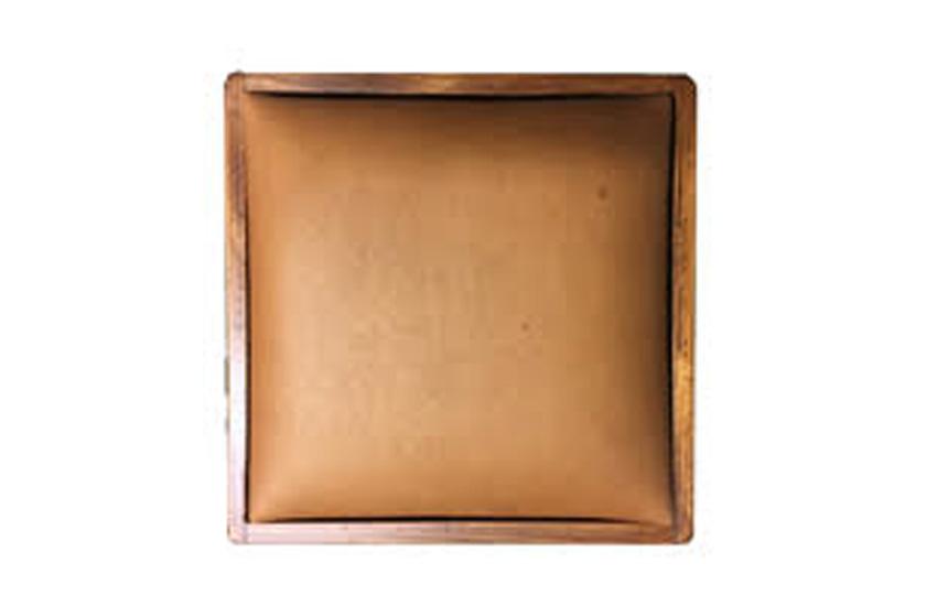 26" Stave Stool with Tan Leather Seat - Reclaimed Wine Barrel Furniture