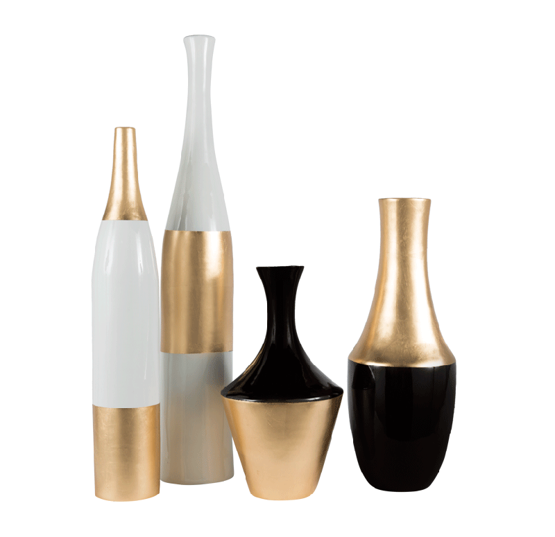 Gold Leaf Design Group Gilded Cardboard Sculpture Vases