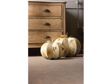Kalalou Antique White Metal Pumpkins - Set Of 2