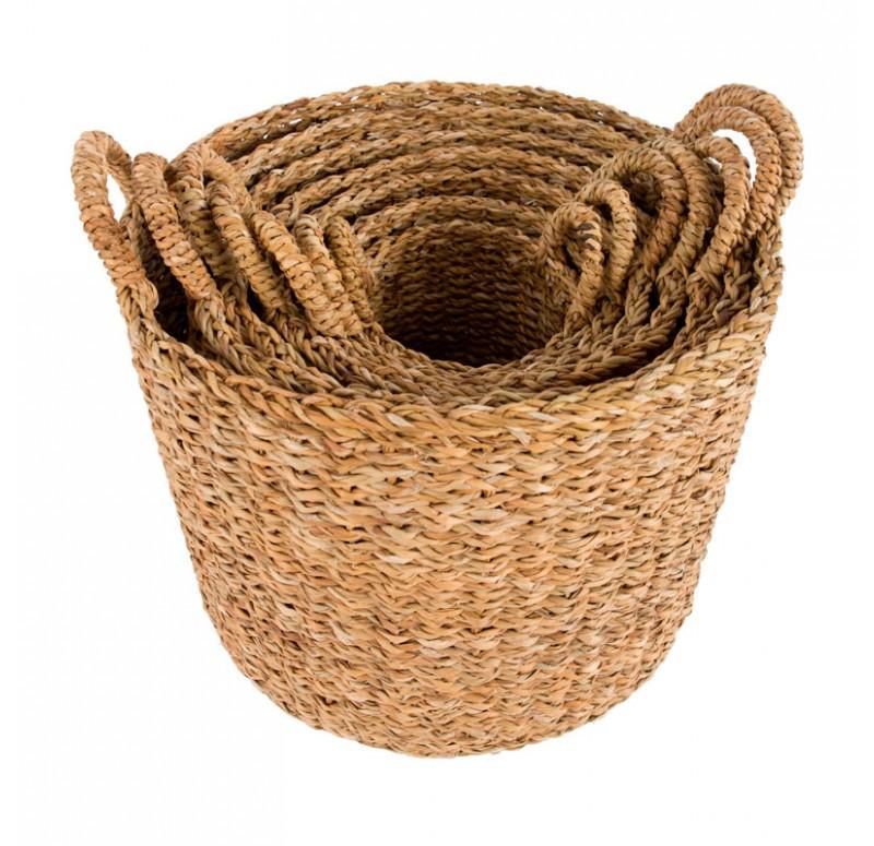 Gold Leaf Design Group Cattail Basket - Set/7