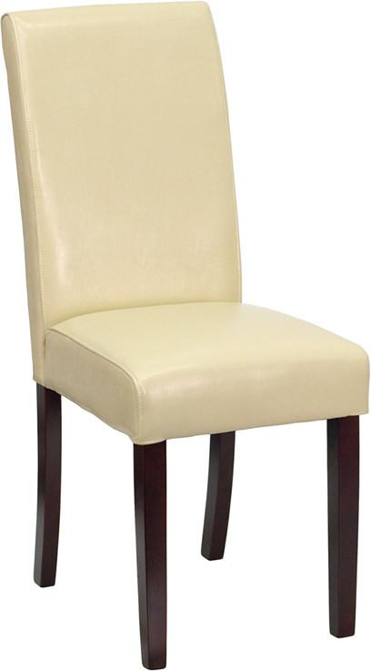 Flash Furniture Ivory Leather Upholstered Parsons Chair