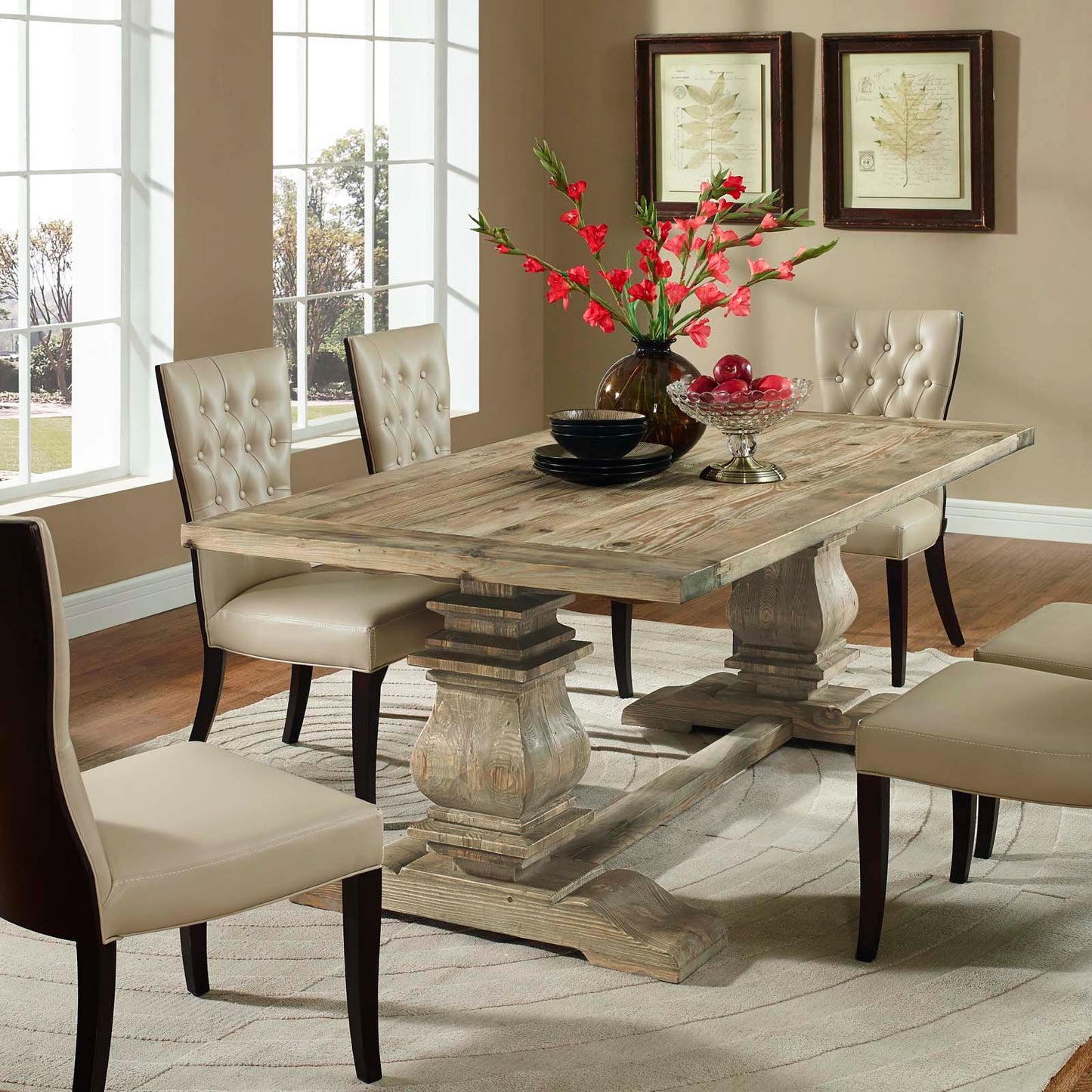 Column Rectangle Wood Dining Table By Modway - EEI-1199 | Dining Tables