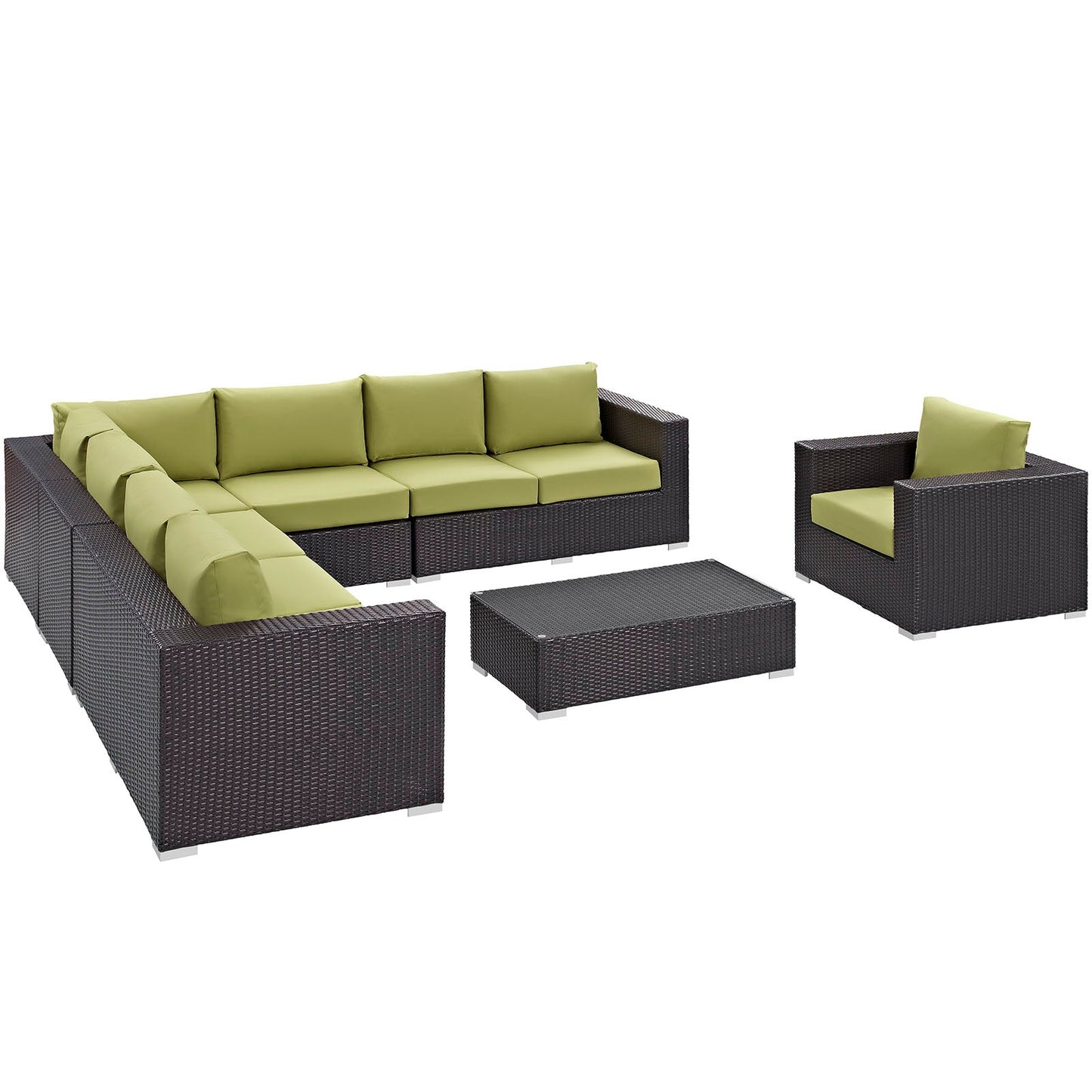 Convene 7 Piece Outdoor Patio Sectional Set By Modway - EEI-2162 | Outdoor Sofas, Loveseats & Sectionals - 3