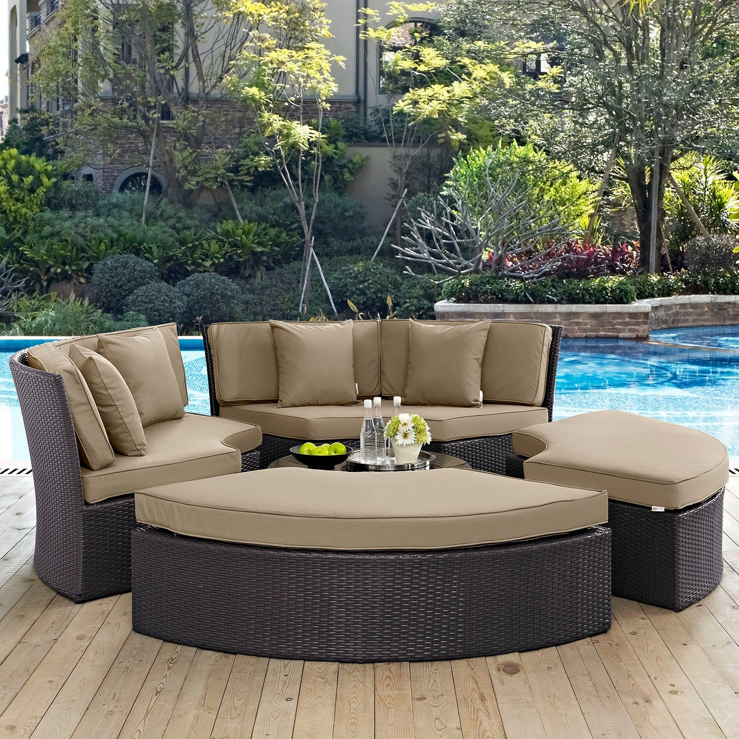 Convene Circular Outdoor Patio Daybed Set By Modway - EEI-2171