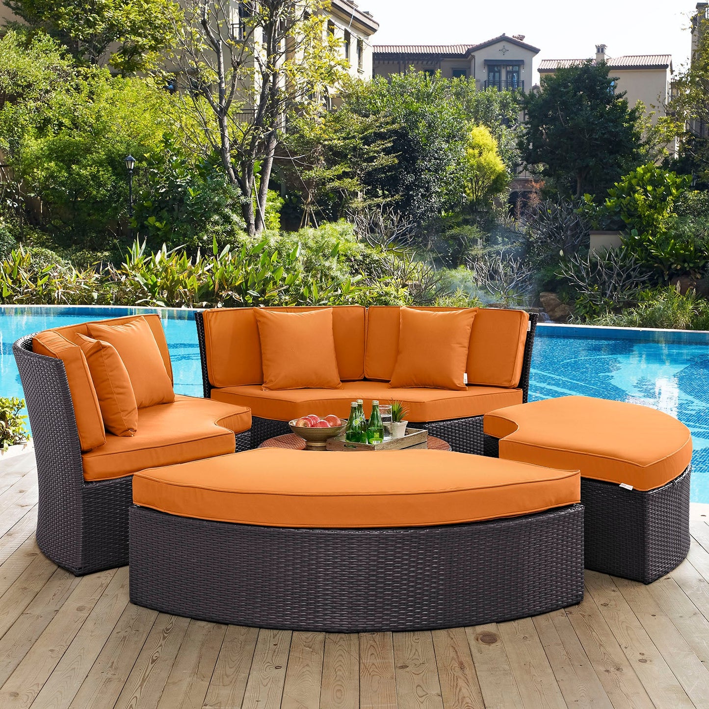 Convene Circular Outdoor Patio Daybed Set By Modway - EEI-2171