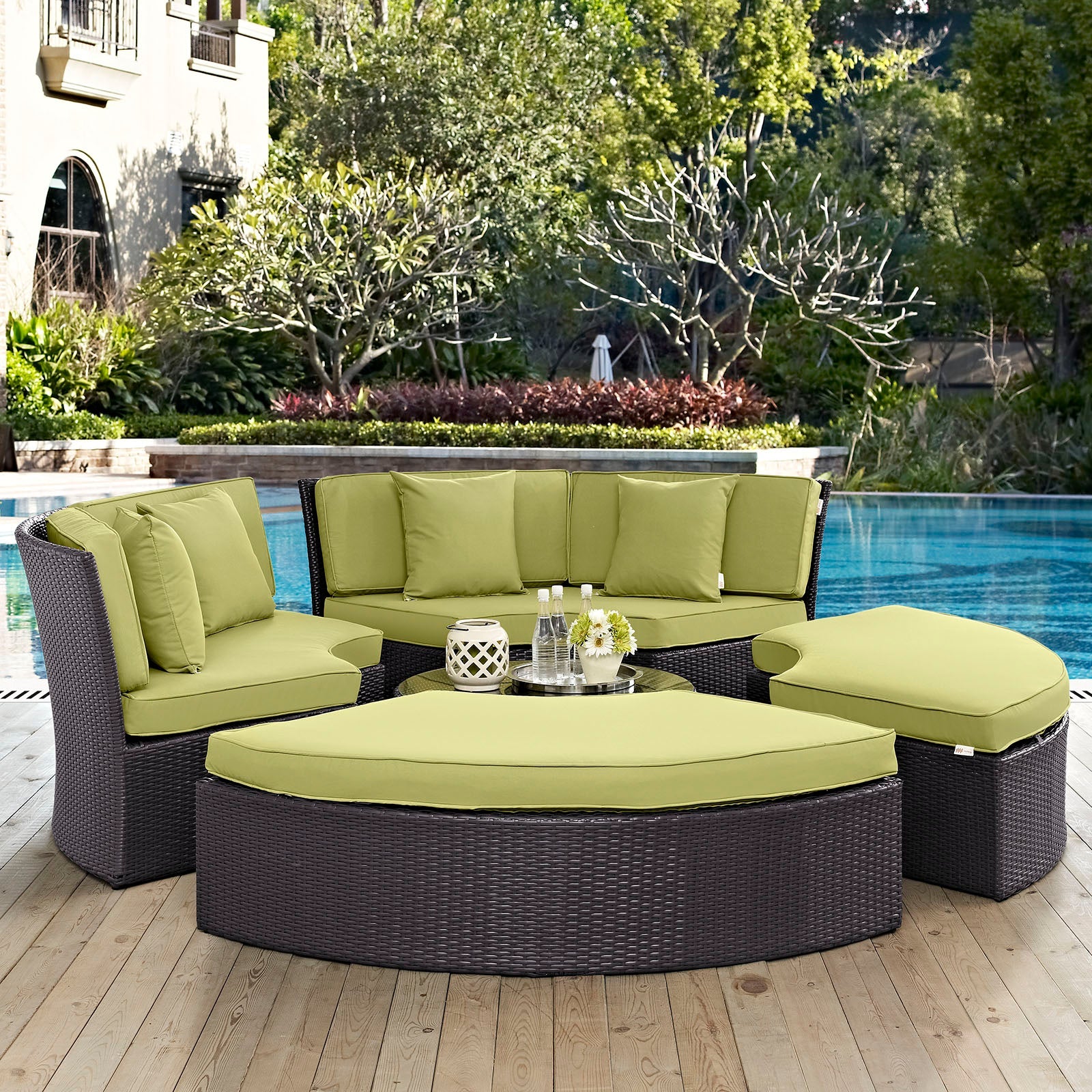 Convene Circular Outdoor Patio Daybed Set By Modway - EEI-2171 | Outdoor Patio Daybed