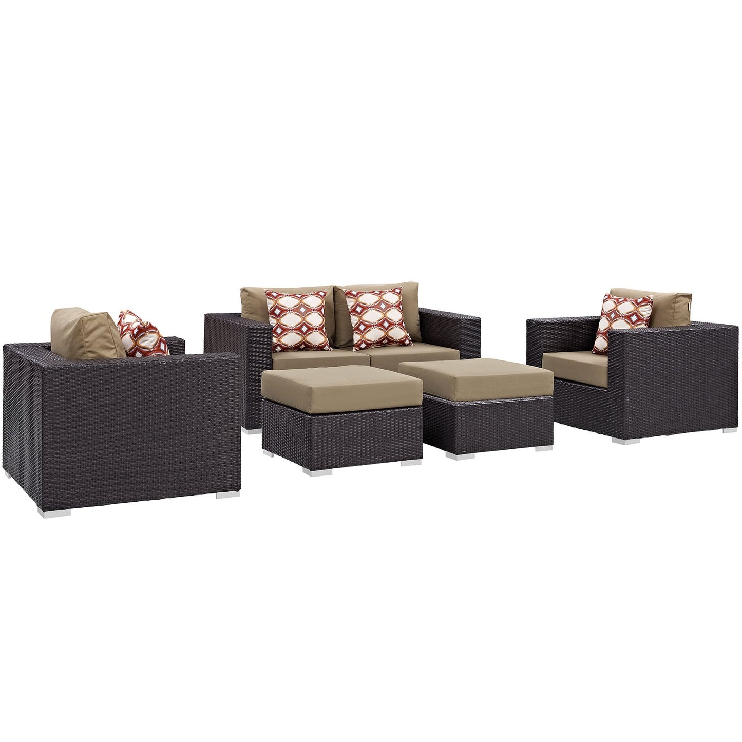 Convene 5 Piece Outdoor Patio Sofa Set By Modway - EEI-2351 | Outdoor Sofas, Loveseats & Sectionals - 7