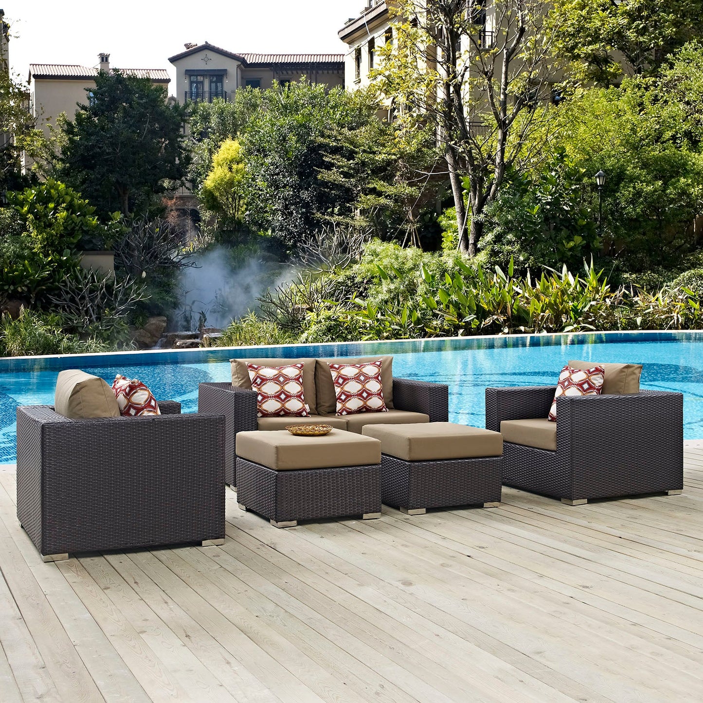 Convene 5 Piece Outdoor Patio Sofa Set By Modway - EEI-2351 | Outdoor Sofas, Loveseats & Sectionals - 5