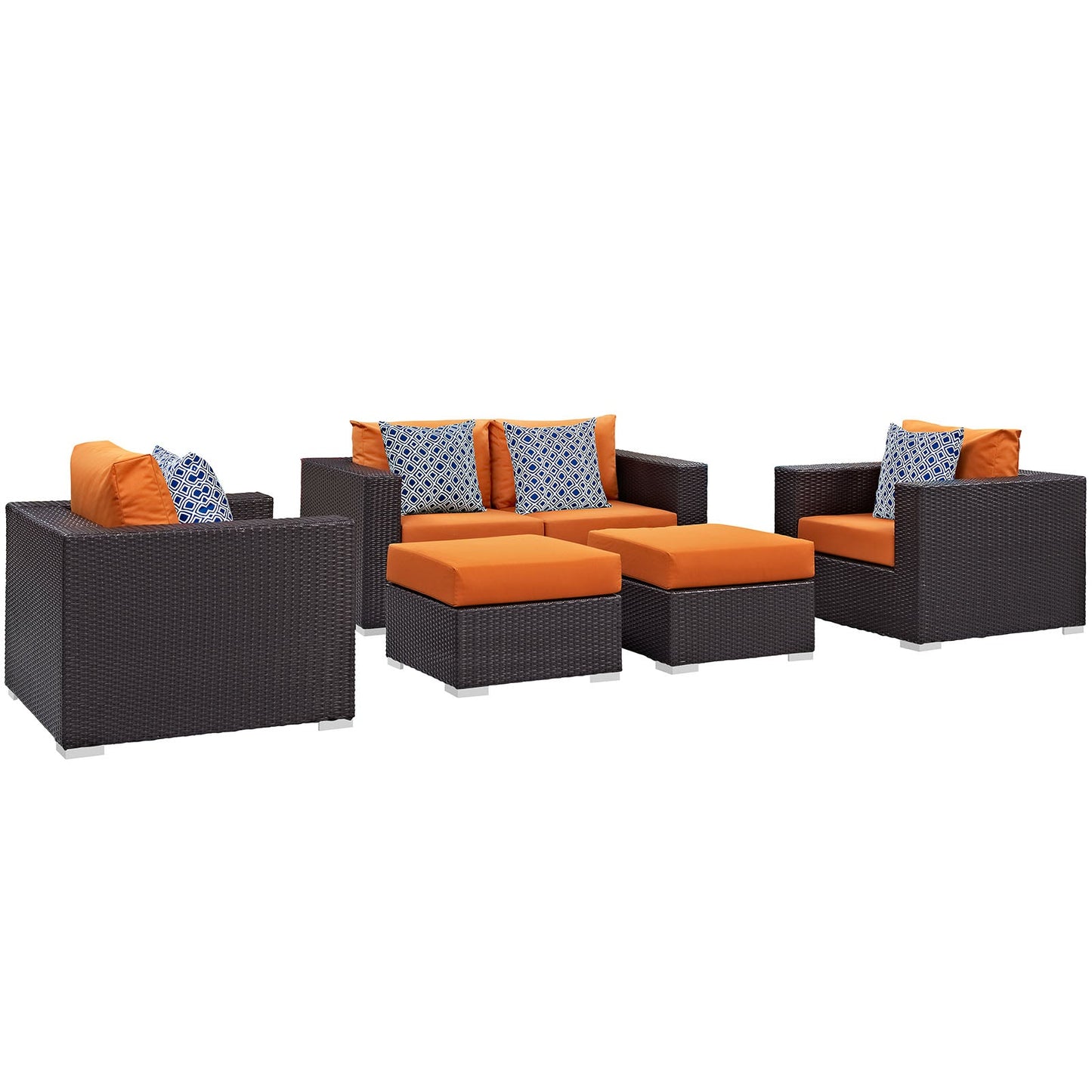 Convene 5 Piece Outdoor Patio Sofa Set By Modway - EEI-2351 | Outdoor Sofas, Loveseats & Sectionals - 14