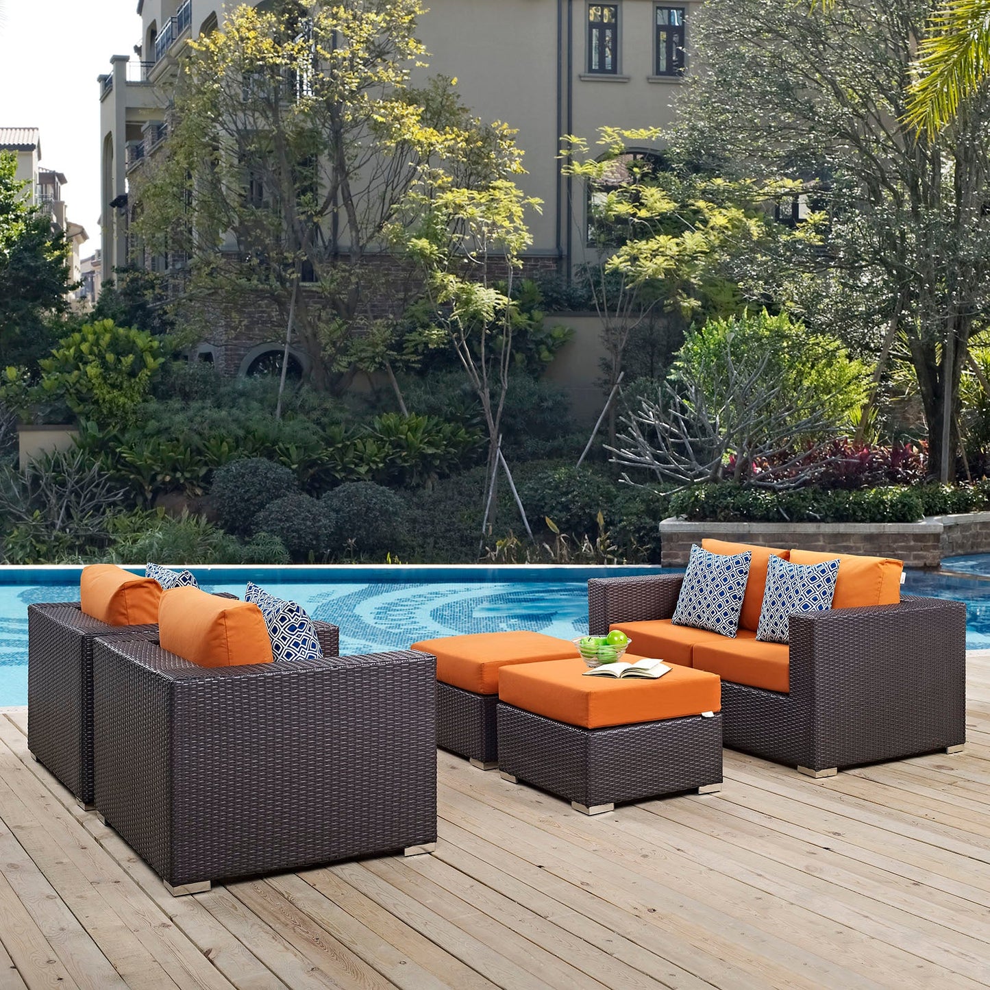 Convene 5 Piece Outdoor Patio Sofa Set By Modway - EEI-2351 | Outdoor Sofas, Loveseats & Sectionals - 13
